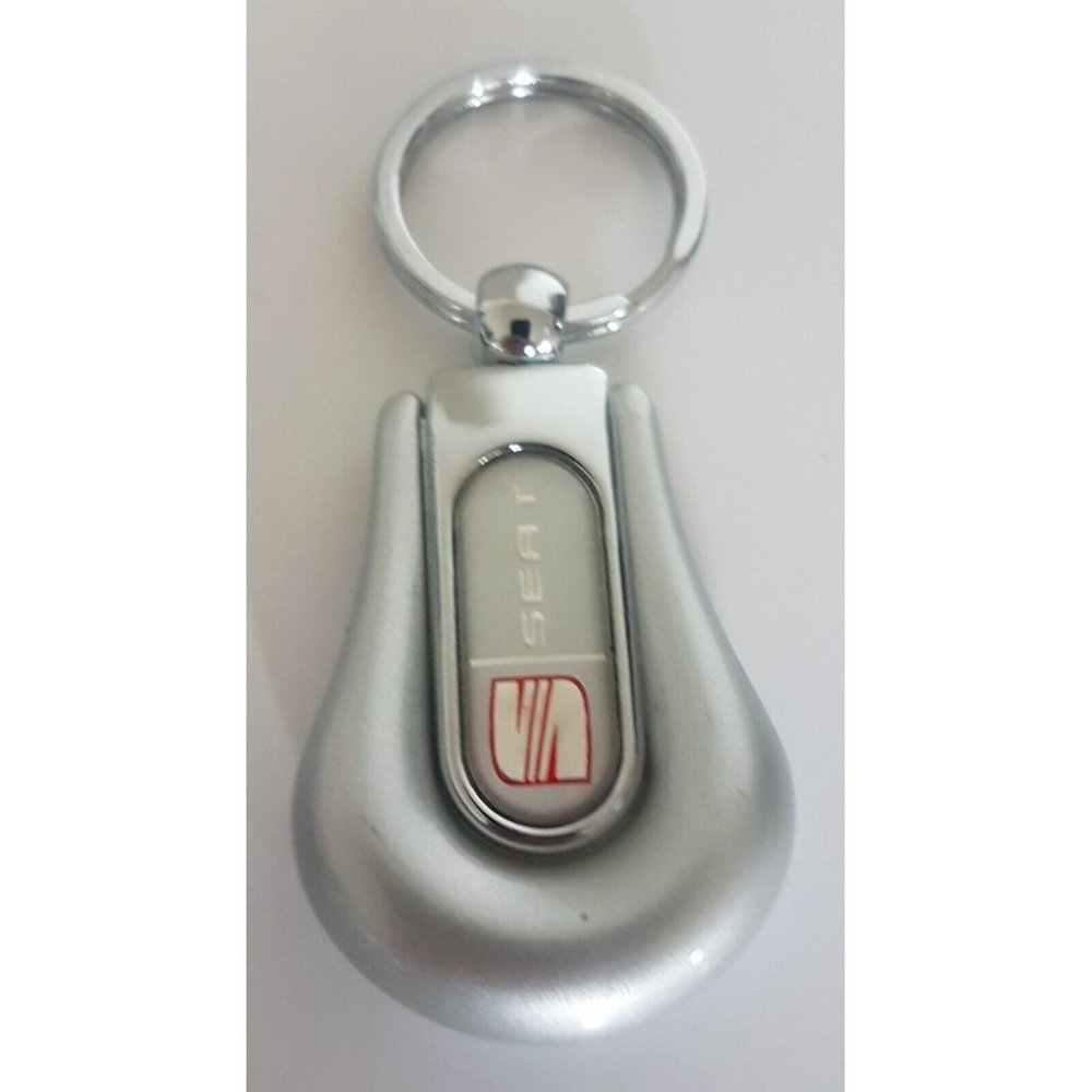 SEAT KeyChain European Car Keyring Silver Metal Plastic